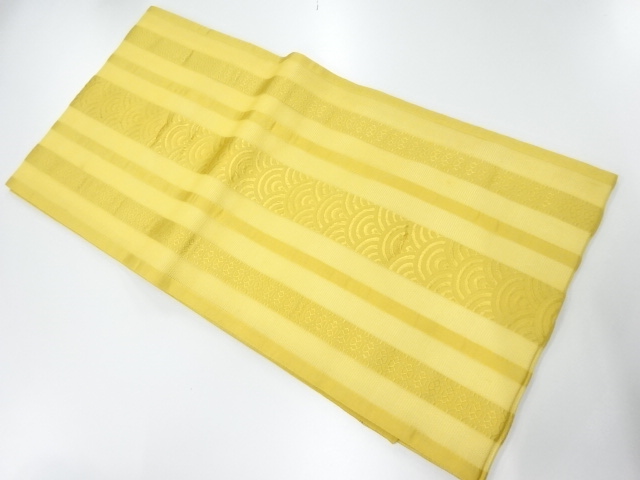 JAPANESE KIMONO / UNUSED NAGOYA OBI FOR SUMMER / WOVEN SEIGAIHA 